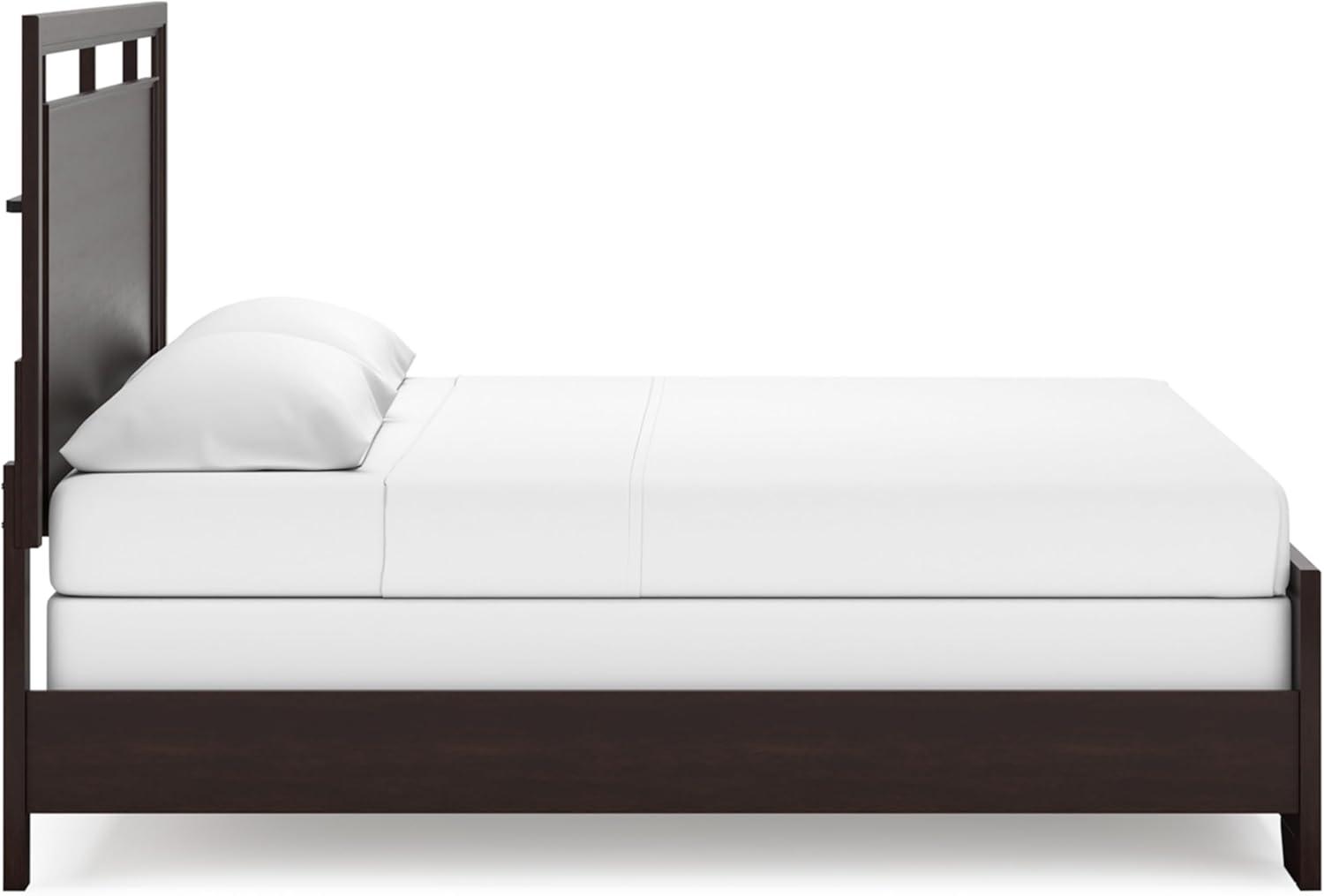 imageSignature Design by Ashley Covetown Traditional King Panel Bed Foundation or Box Spring Needed Dark BrownKing Panel Bed