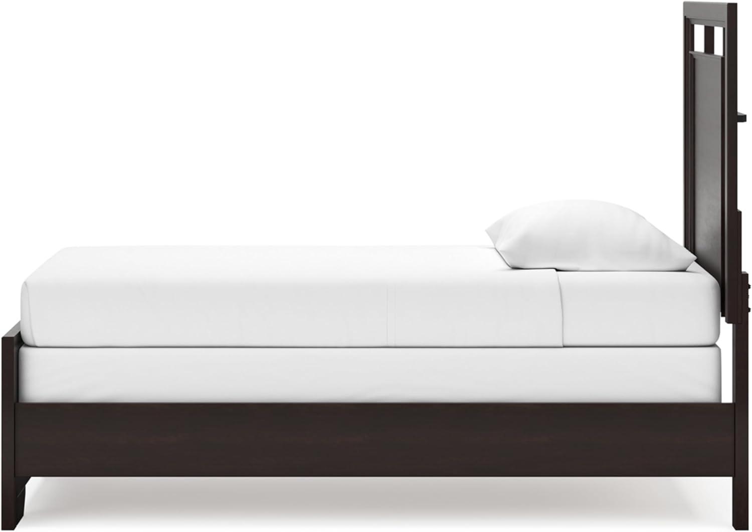 imageSignature Design by Ashley Covetown Traditional King Panel Bed Foundation or Box Spring Needed Dark BrownTwin Panel Bed