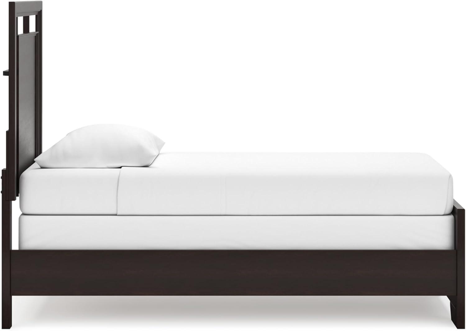 imageSignature Design by Ashley Covetown Traditional King Panel Bed Foundation or Box Spring Needed Dark BrownTwin Panel Bed