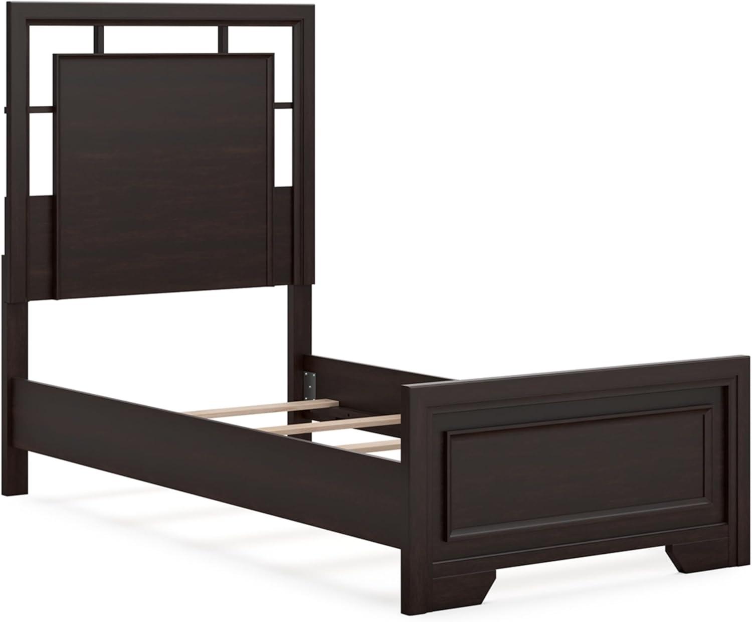 imageSignature Design by Ashley Covetown Traditional King Panel Bed Foundation or Box Spring Needed Dark BrownTwin Panel Bed