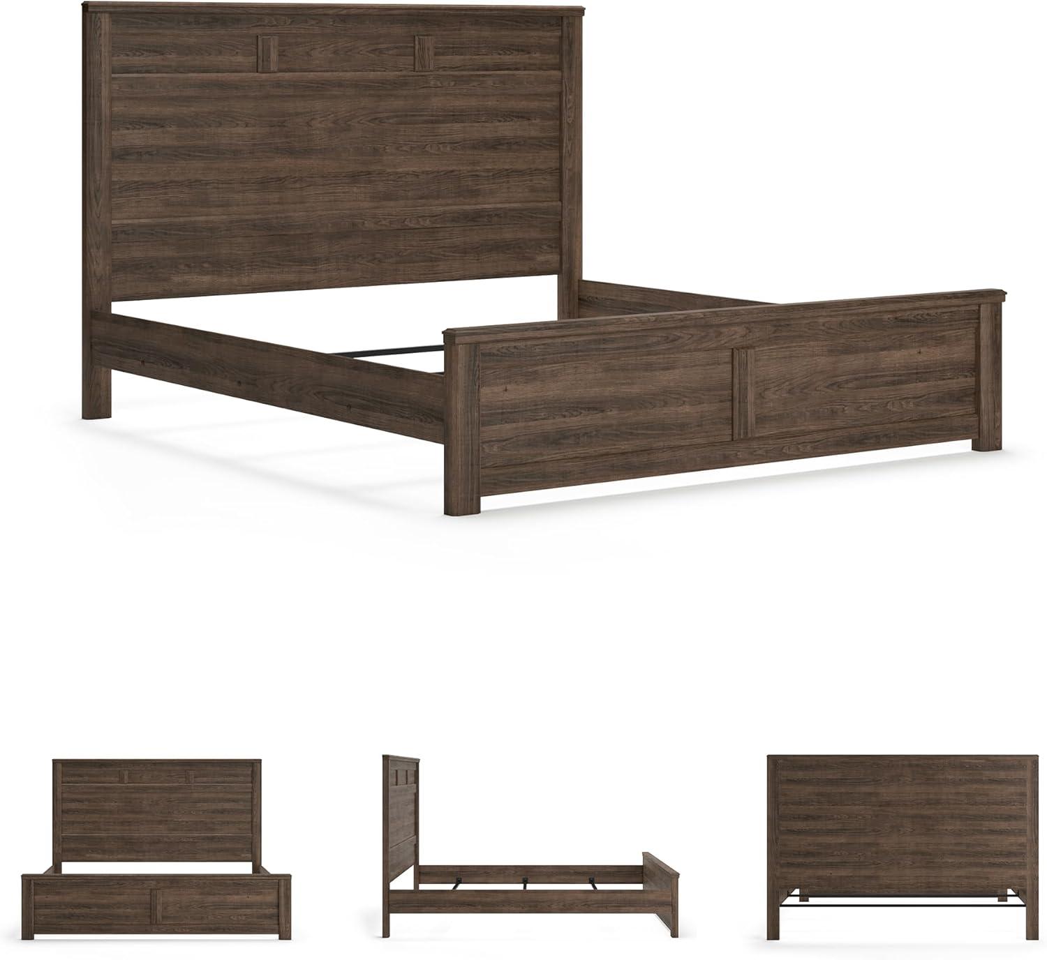 imageSignature Design by Ashley Juararo Rustic Poster Headboard ONLY KingCalifornia Weathered BrownKing