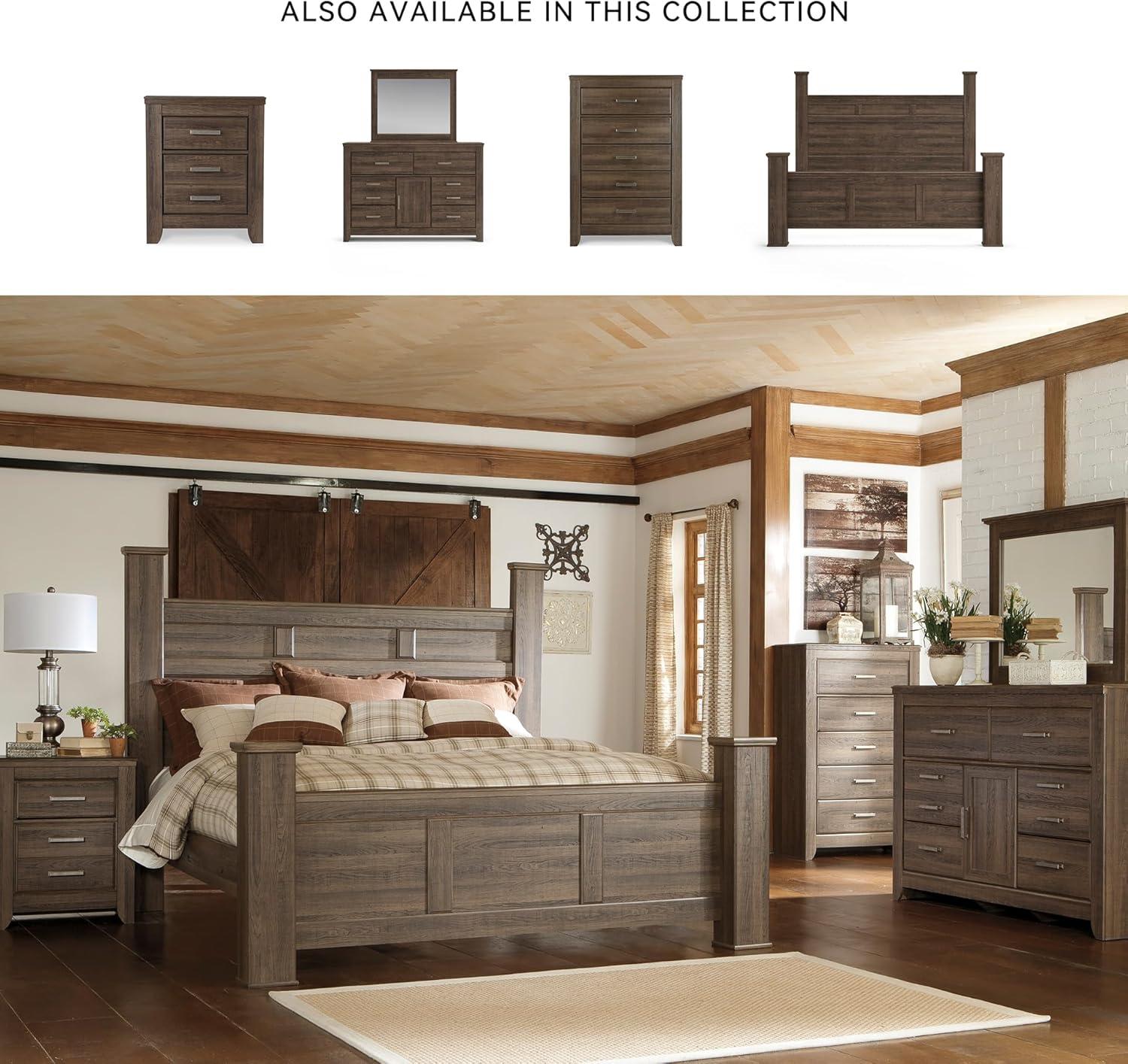 imageSignature Design by Ashley Juararo Rustic Poster Headboard ONLY KingCalifornia Weathered BrownKing