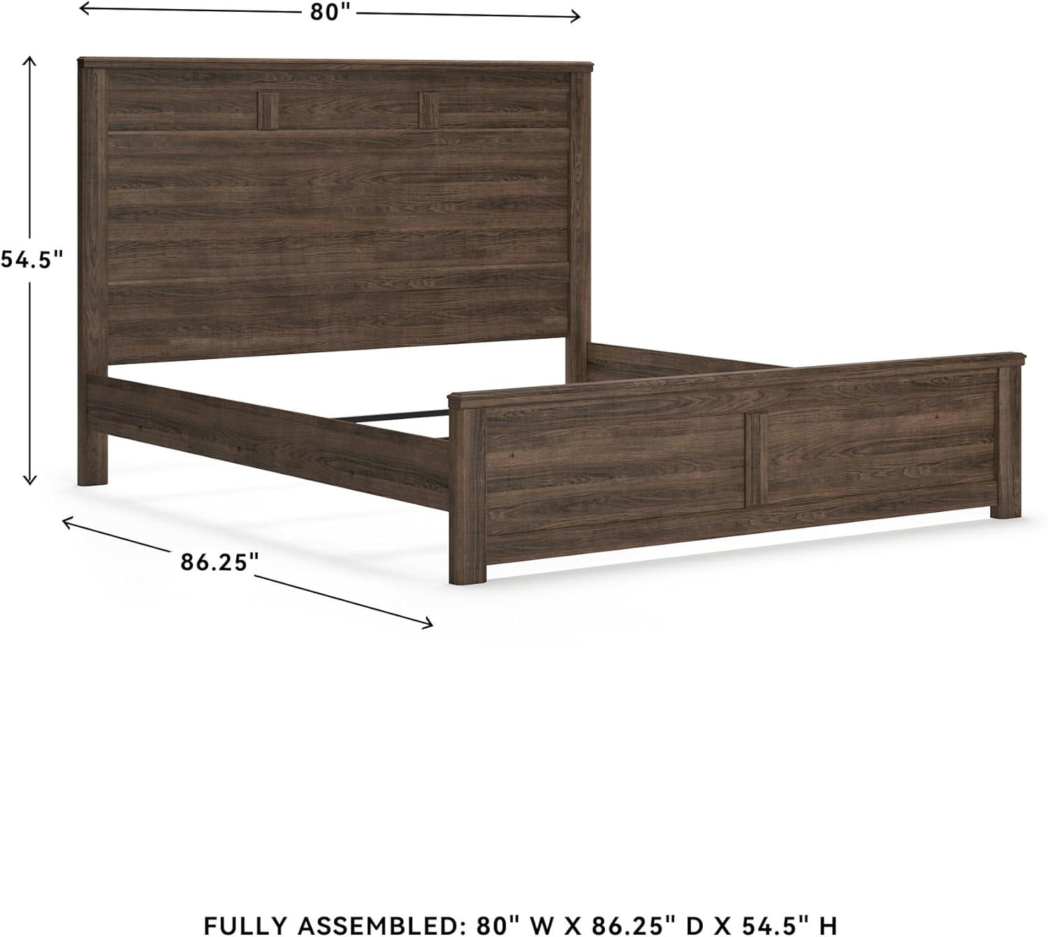 imageSignature Design by Ashley Juararo Rustic Poster Headboard ONLY KingCalifornia Weathered BrownKing