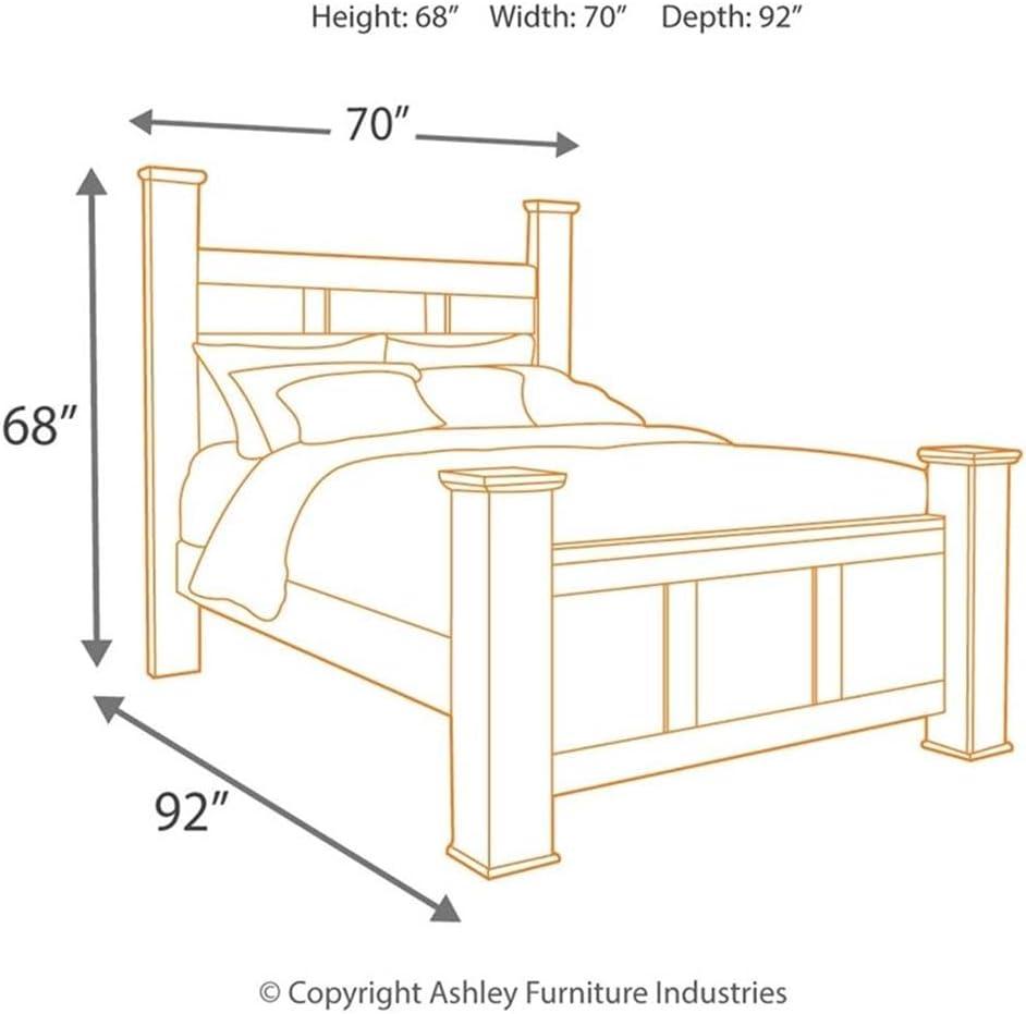 imageSignature Design by Ashley Juararo Rustic Poster Headboard ONLY KingCalifornia Weathered BrownQueen