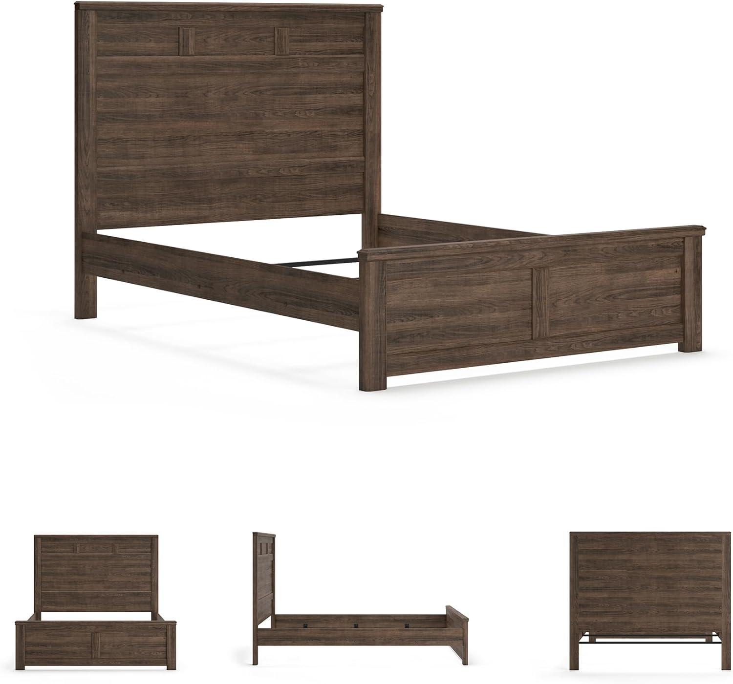 imageSignature Design by Ashley Juararo Rustic Poster Headboard ONLY KingCalifornia Weathered BrownQueen