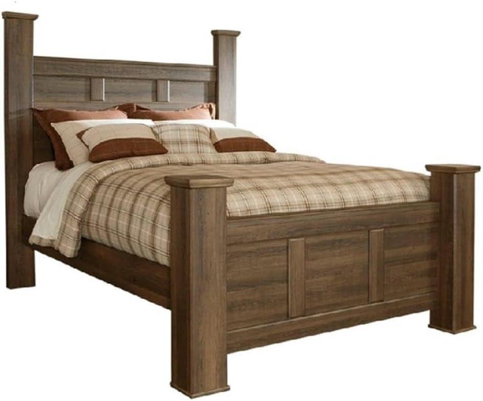 imageSignature Design by Ashley Juararo Rustic Poster Headboard ONLY KingCalifornia Weathered BrownQueen