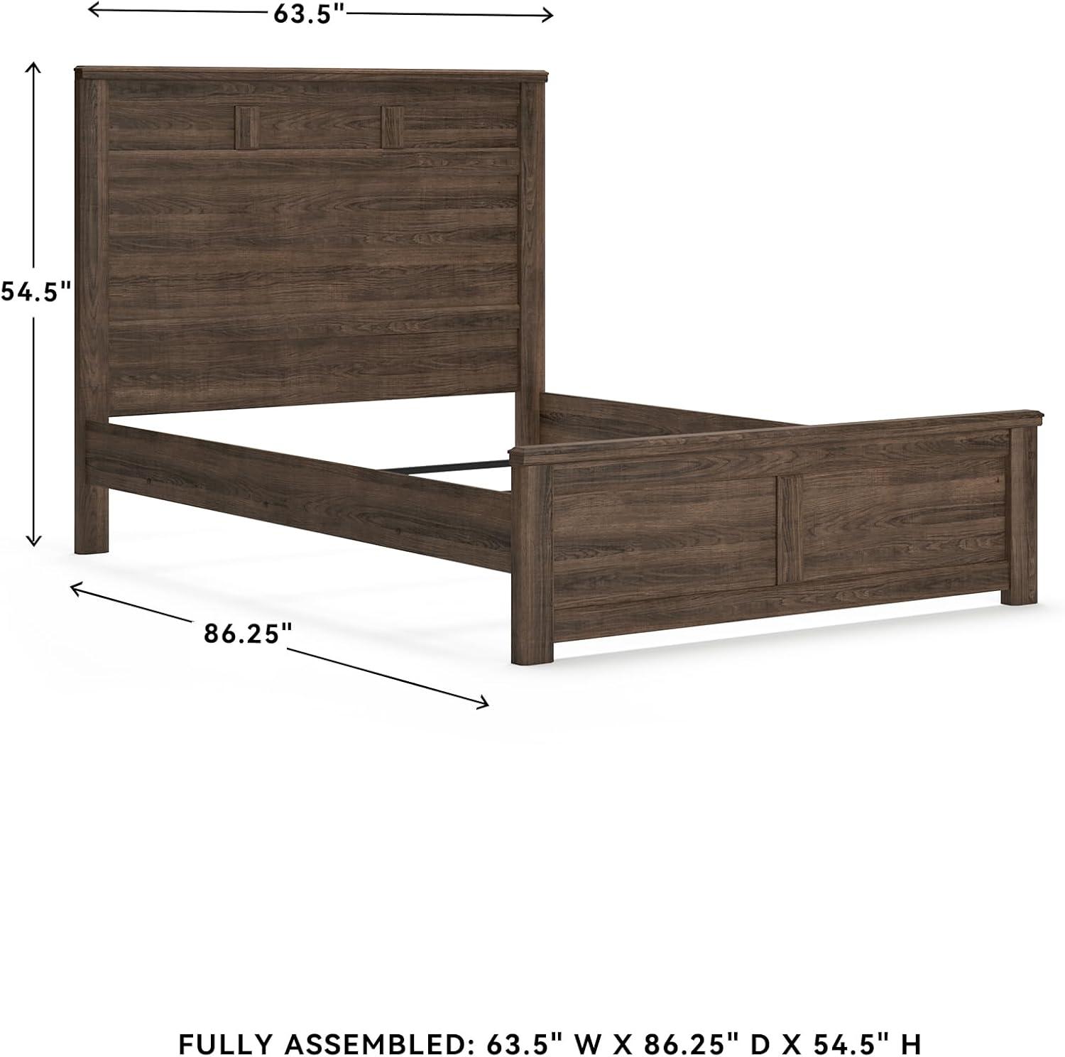 imageSignature Design by Ashley Juararo Rustic Poster Headboard ONLY KingCalifornia Weathered BrownQueen