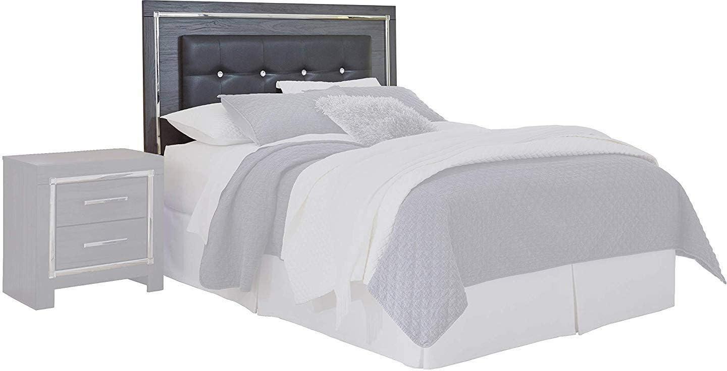 imageSignature Design by Ashley Lodanna Modern Glam Faux Leather Upholstered LED Panel Headboard ONLY Queen GrayGray