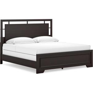Signature Design by Ashley Covetown Traditional King Panel Bed, Foundation or Box Spring Needed, Dark Brown(King Panel Bed)
