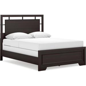 Signature Design by Ashley Covetown Traditional King Panel Bed, Foundation or Box Spring Needed, Dark Brown(Queen Panel Bed)