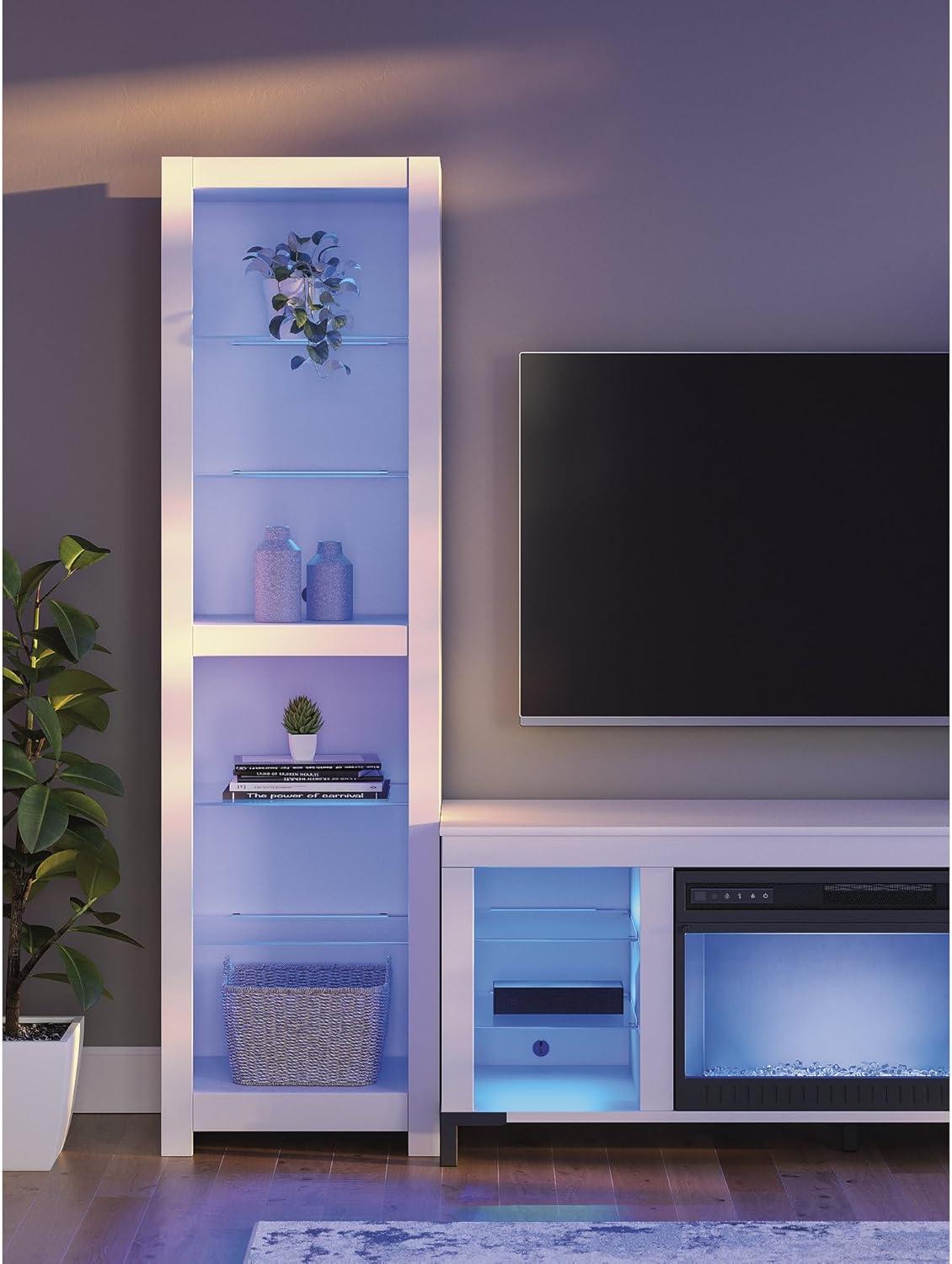 imageSignature Design by Ashley Brollevi Modern 3Piece Entertainment Center with Electric Fireplace for TVs up to 68 White