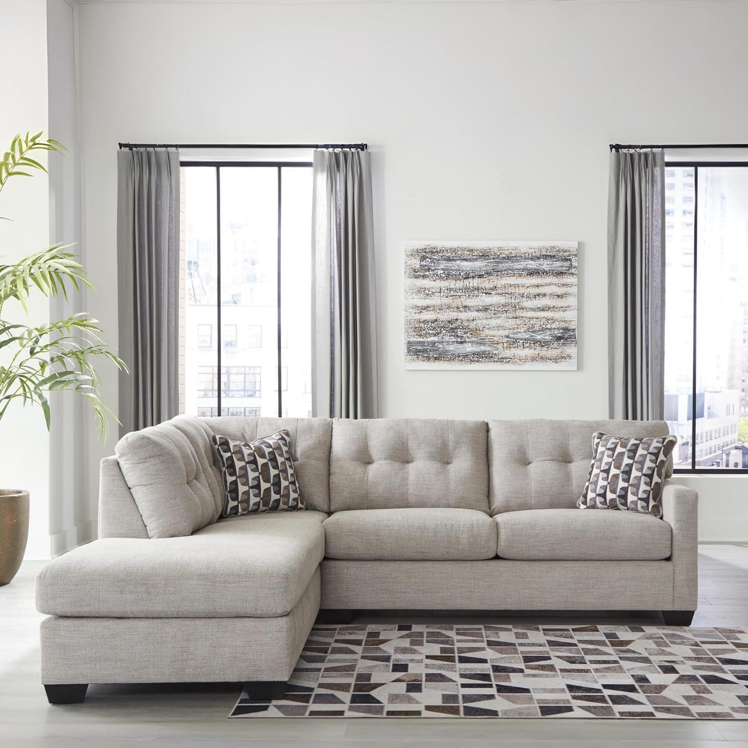 imageSignature Design by Ashley Casual Avaliyah UShape LeftArm Facing 6Piece Sectional with Chaise and Reversible Cushion GrayLight Gray