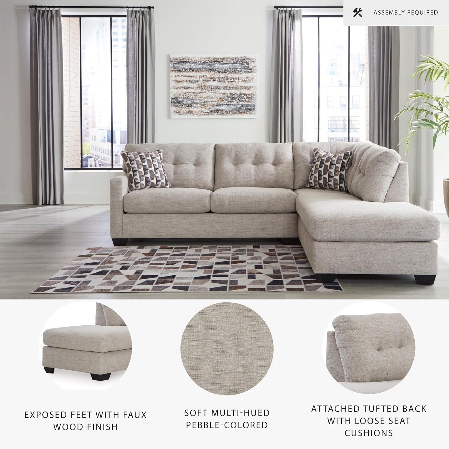 imageSignature Design by Ashley Casual Avaliyah UShape LeftArm Facing 6Piece Sectional with Chaise and Reversible Cushion GrayLight Gray