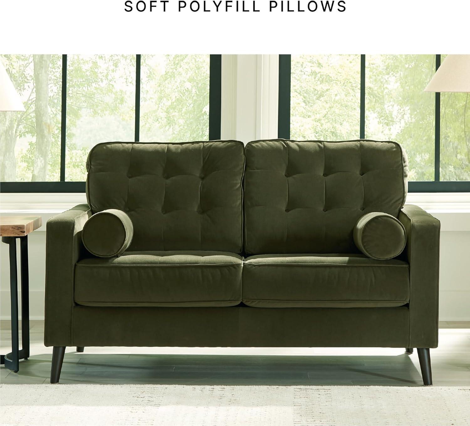 imageSignature Design by Ashley Reveon Lakes Contemporary Loveseat with Tufted Cushion and Removable Cushion Green