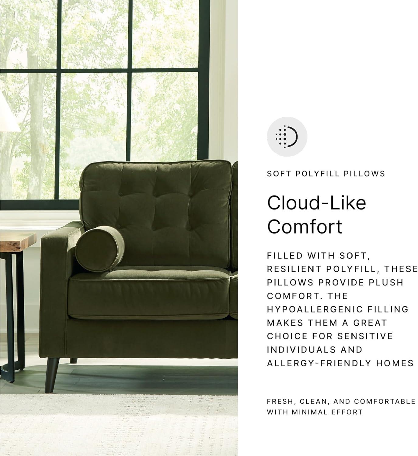 imageSignature Design by Ashley Reveon Lakes Contemporary Loveseat with Tufted Cushion and Removable Cushion Green