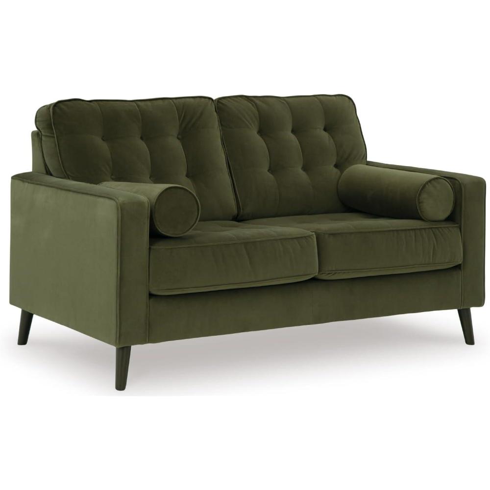 imageSignature Design by Ashley Reveon Lakes Contemporary Loveseat with Tufted Cushion and Removable Cushion Green