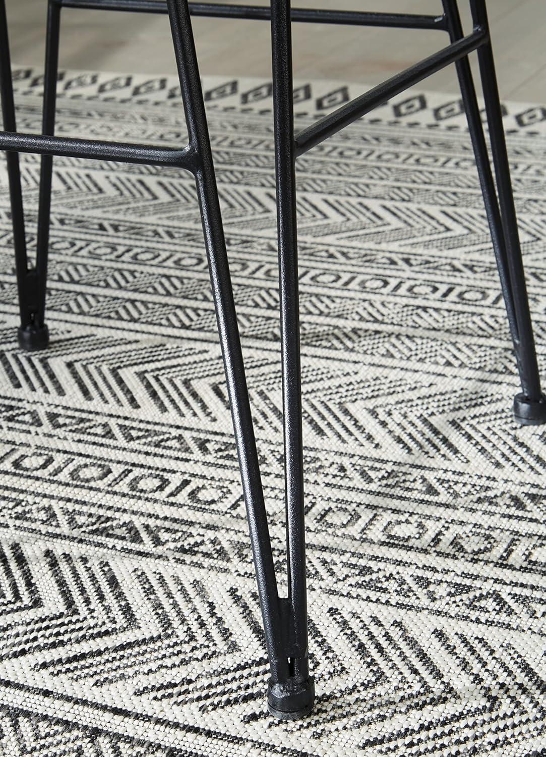 imageSignature Design by Ashley Angentree Bohemian 29 Bar Height Upholstered Barstool BlackBlack