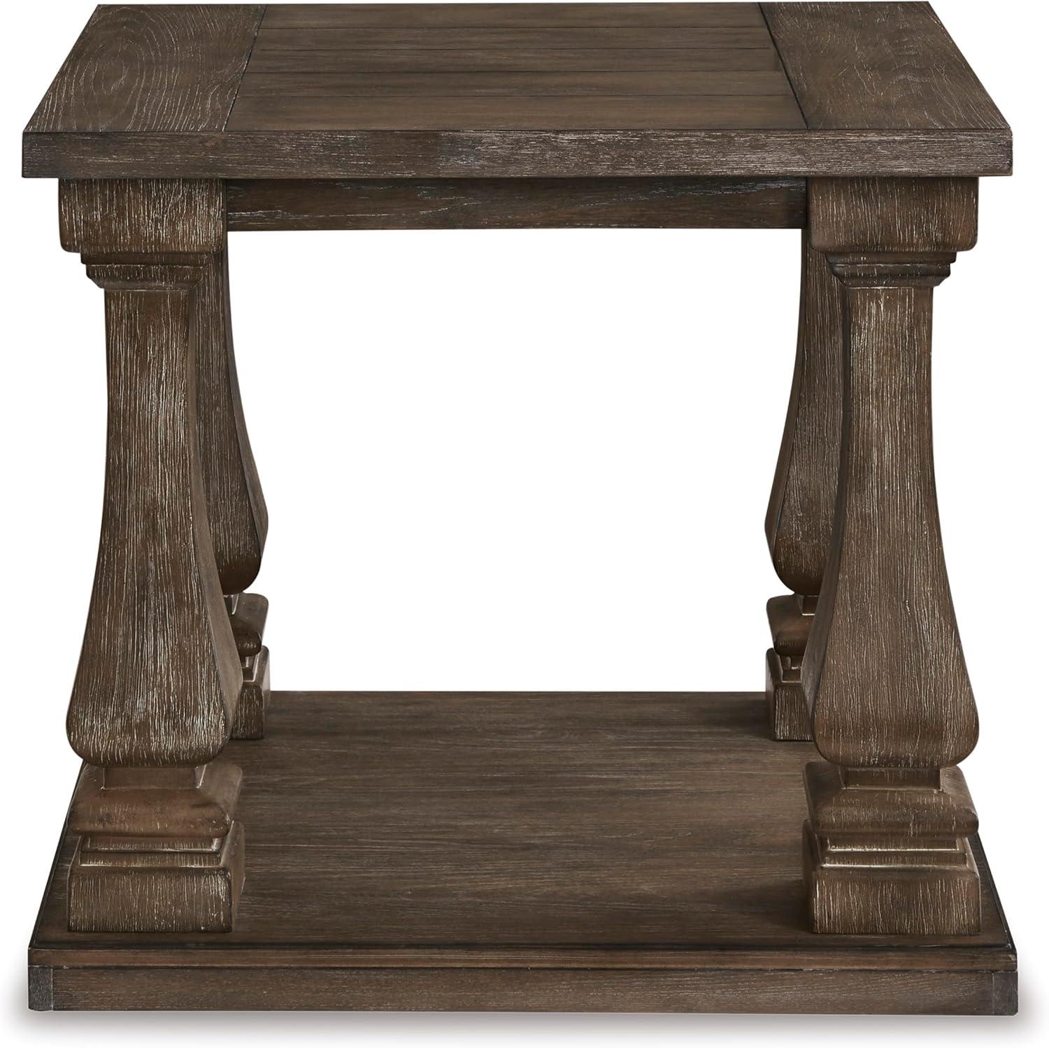 imageSignature Design by Ashley Arlendyne Traditional Oversized End Table with Open Lower Shelf Antique WhiteBrown