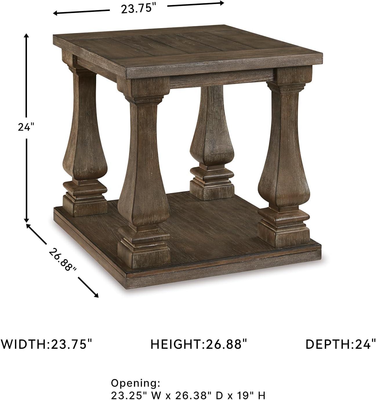 imageSignature Design by Ashley Arlendyne Traditional Oversized End Table with Open Lower Shelf Antique WhiteBrown