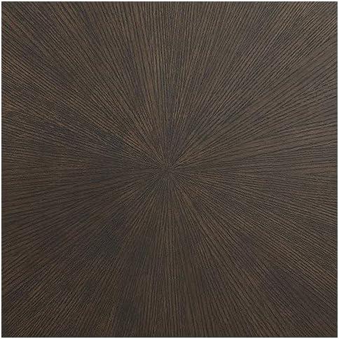 imageSignature Design by Ashley Brazburn Industrail Round End Table with Shelf Dark Brown amp MetallicDark Brown Metallic