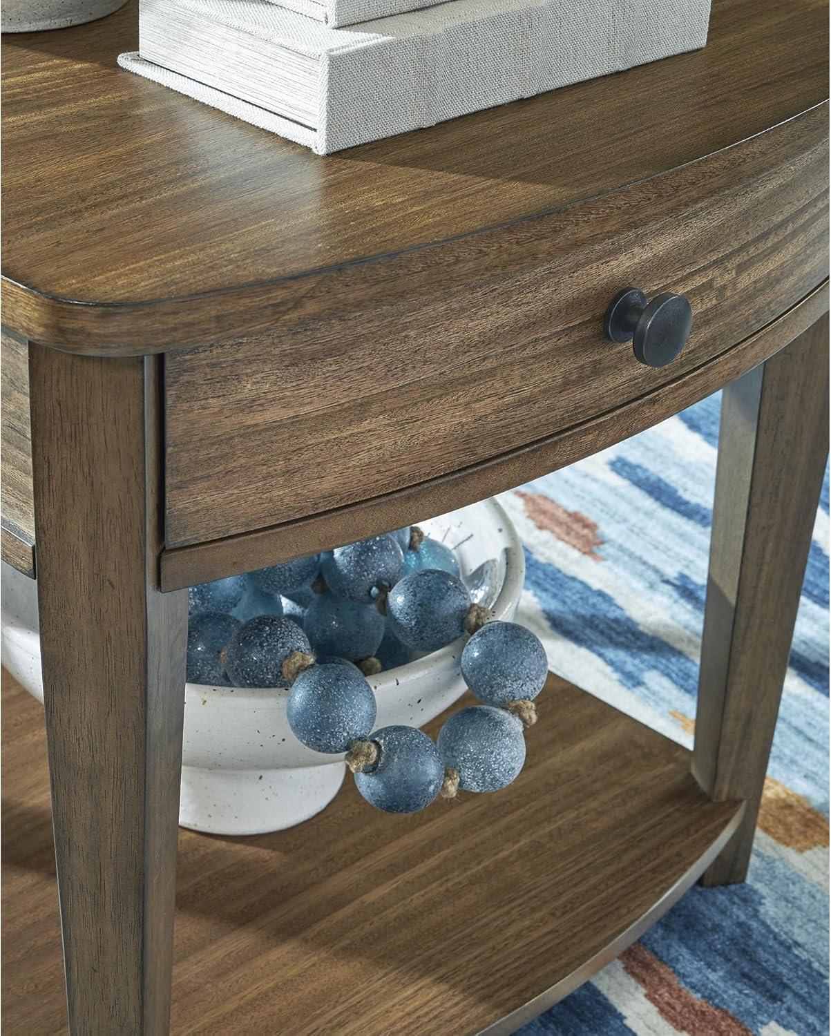 imageSignature Design by Ashley Burkbyer Transitional 1Drawer End Table with Open Shelf Light Brown