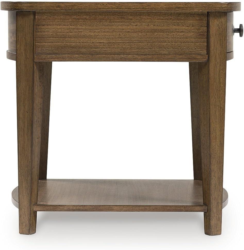 imageSignature Design by Ashley Burkbyer Transitional 1Drawer End Table with Open Shelf Light Brown
