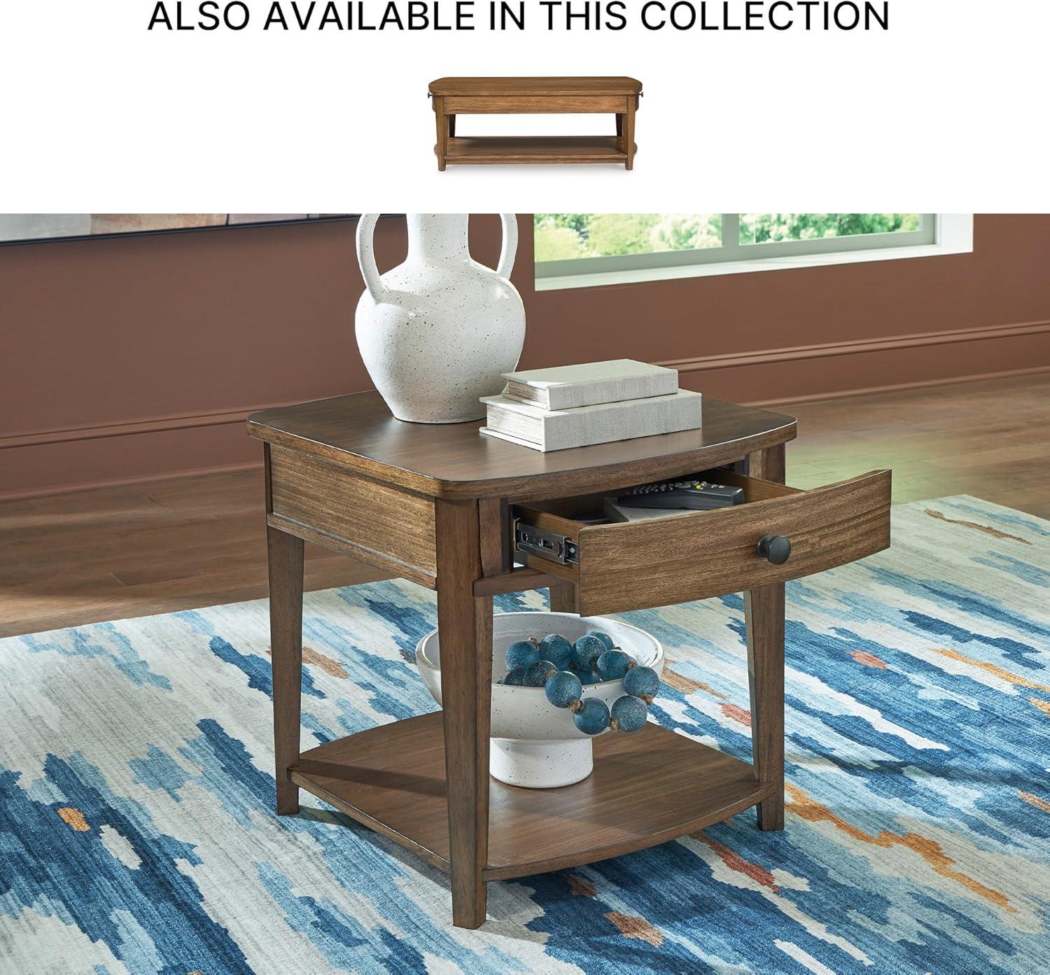 imageSignature Design by Ashley Burkbyer Transitional 1Drawer End Table with Open Shelf Light Brown