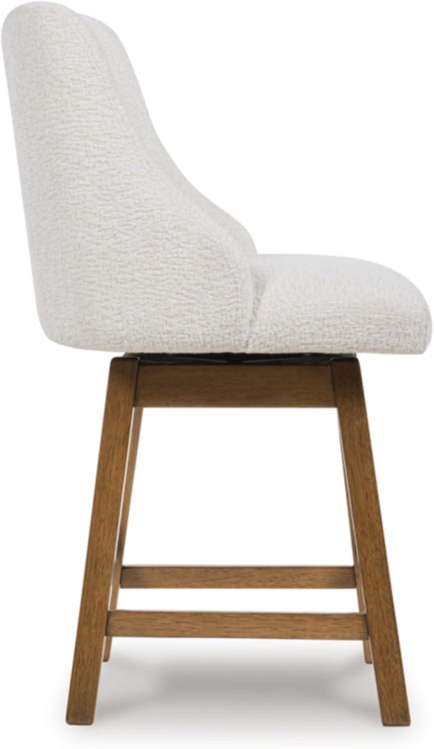 imageSignature Design by Ashley Cabalynn Counter Height Bar Stool Set of 2 Modern Farmhouse Foam Cushion Wood 2025 W x 235 D x 4175 H Light BrownWhite Light Brown