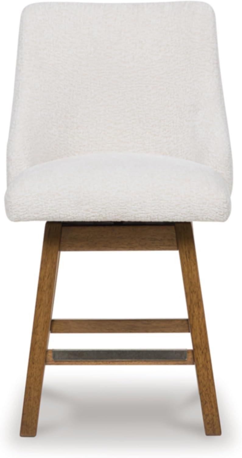 imageSignature Design by Ashley Cabalynn Counter Height Bar Stool Set of 2 Modern Farmhouse Foam Cushion Wood 2025 W x 235 D x 4175 H Light BrownWhite Light Brown