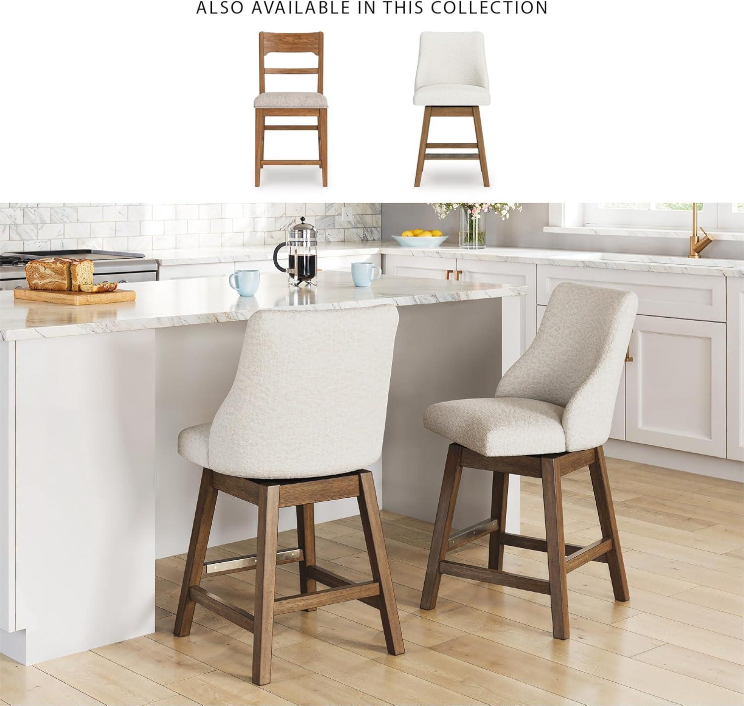 imageSignature Design by Ashley Cabalynn Counter Height Bar Stool Set of 2 Modern Farmhouse Foam Cushion Wood 2025 W x 235 D x 4175 H Light BrownWhite Light Brown