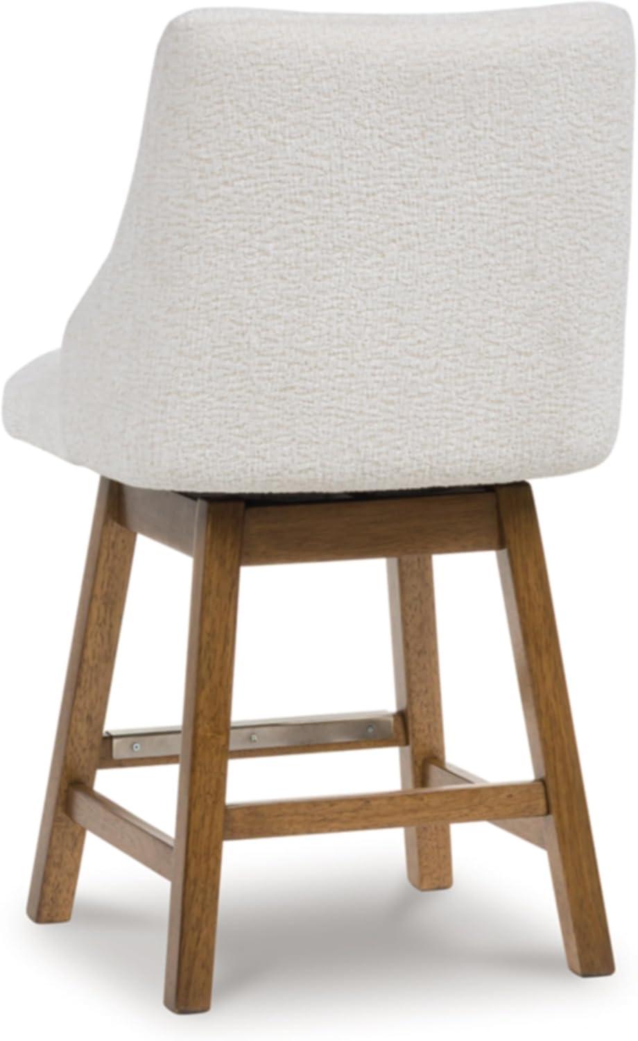 imageSignature Design by Ashley Cabalynn Counter Height Bar Stool Set of 2 Modern Farmhouse Foam Cushion Wood 2025 W x 235 D x 4175 H Light BrownWhite Light Brown