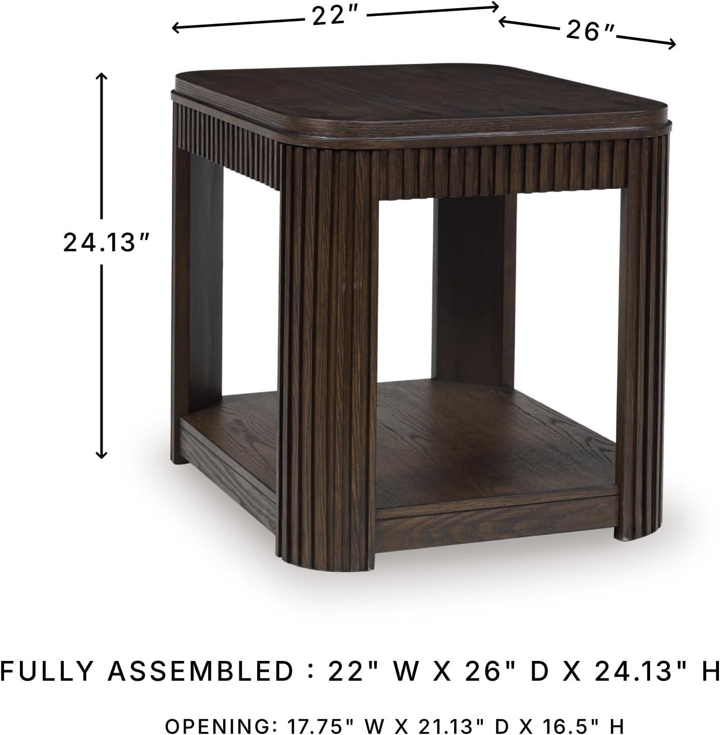 imageSignature Design by Ashley Carlibrie Contemporary End Table with Open Shelf Dark Brown