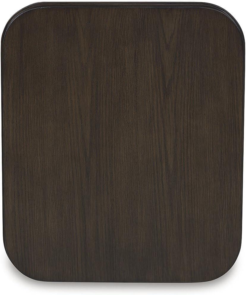 imageSignature Design by Ashley Carlibrie Contemporary End Table with Open Shelf Dark Brown