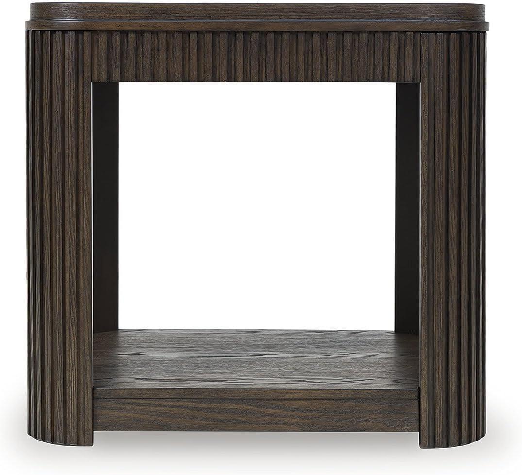 imageSignature Design by Ashley Carlibrie Contemporary End Table with Open Shelf Dark Brown