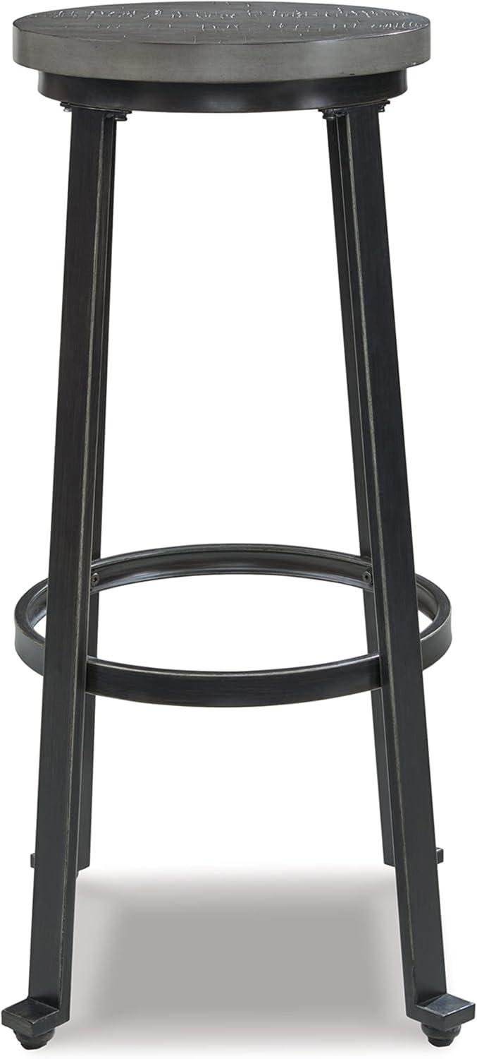 imageSignature Design by Ashley Challiman Industrial 29 Pub Height Barstool 2 Count WhiteAntique Gray
