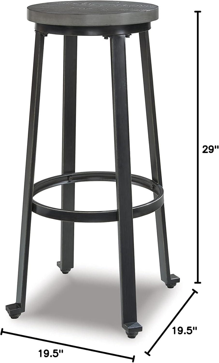 imageSignature Design by Ashley Challiman Industrial 29 Pub Height Barstool 2 Count WhiteAntique Gray