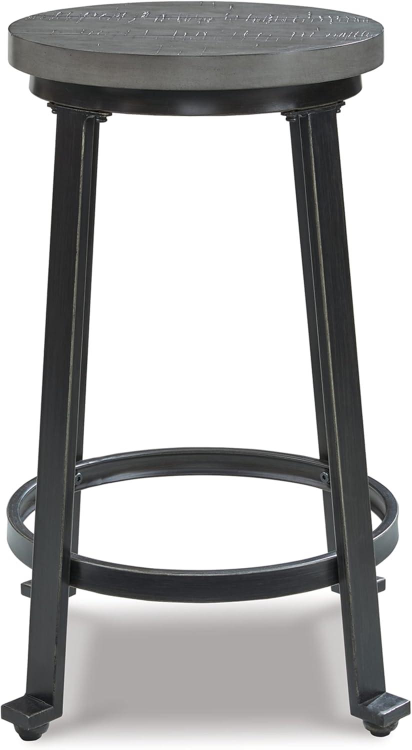 imageSignature Design by Ashley Challiman Industrial 29 Pub Height Barstool 2 Count WhiteAntique Gray