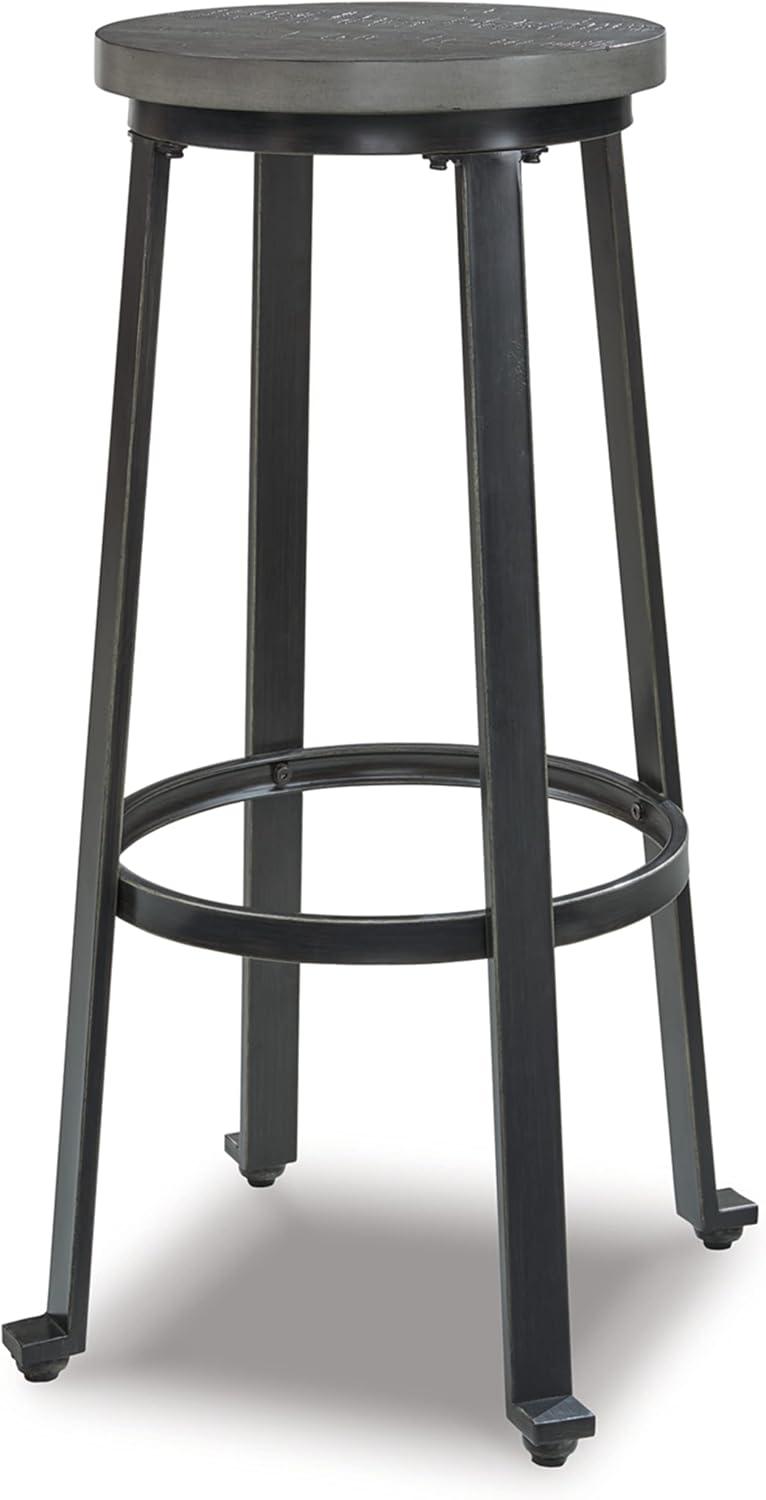 imageSignature Design by Ashley Challiman Industrial 29 Pub Height Barstool 2 Count WhiteAntique Gray