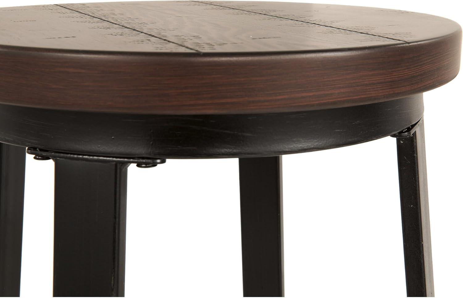 imageSignature Design by Ashley Challiman Industrial 29 Pub Height Barstool 2 Count WhiteRustic Brown