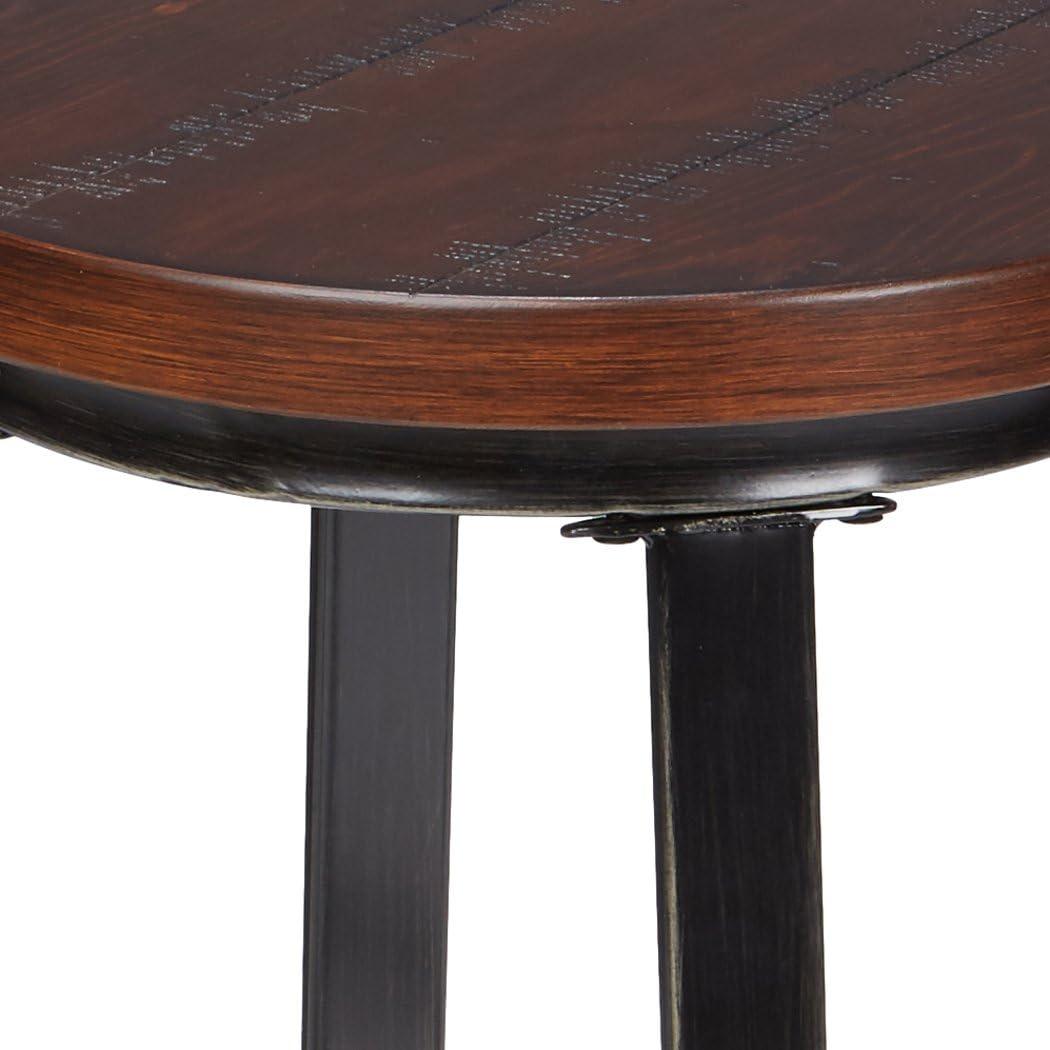 imageSignature Design by Ashley Challiman Industrial 29 Pub Height Barstool 2 Count WhiteRustic Brown