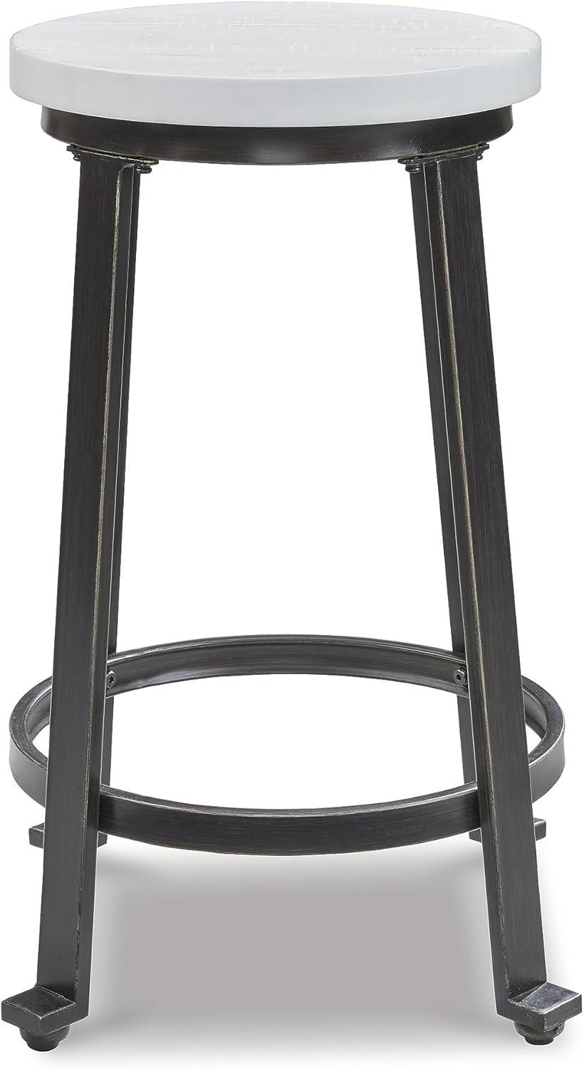 imageSignature Design by Ashley Challiman Industrial 29 Pub Height Barstool 2 Count WhiteVintage White