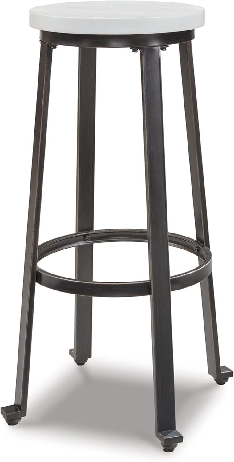 imageSignature Design by Ashley Challiman Industrial 29 Pub Height Barstool 2 Count WhiteVintage White