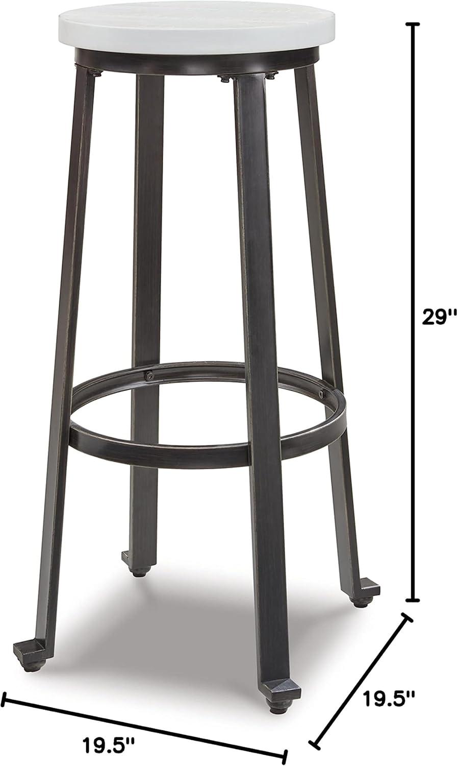 imageSignature Design by Ashley Challiman Industrial 29 Pub Height Barstool 2 Count WhiteVintage White