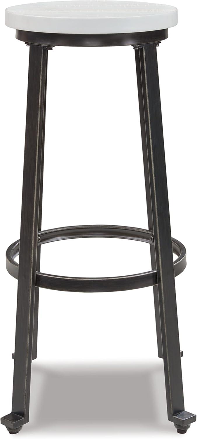 imageSignature Design by Ashley Challiman Industrial 29 Pub Height Barstool 2 Count WhiteVintage White