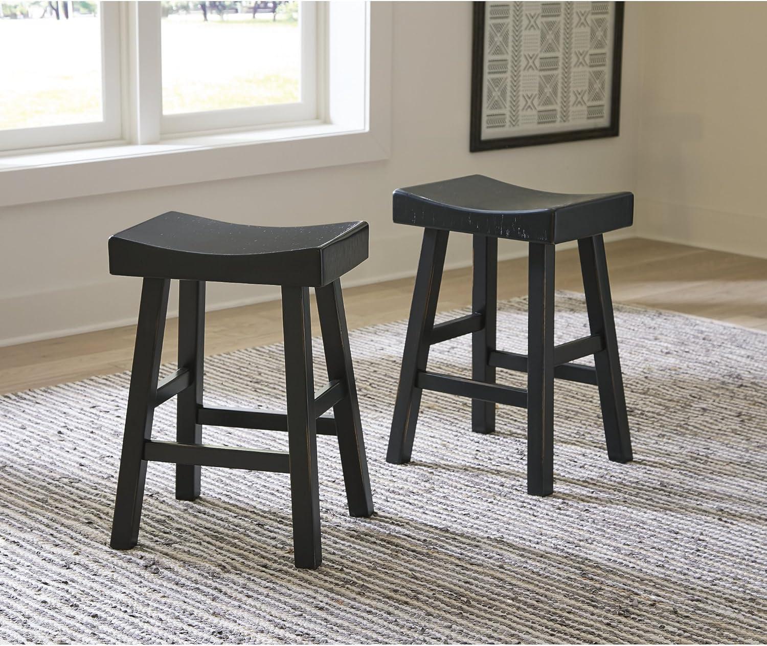 imageSignature Design by Ashley Glosco Modern Farmhouse 25 Counter Height Barstool 2 Count BlackBlack