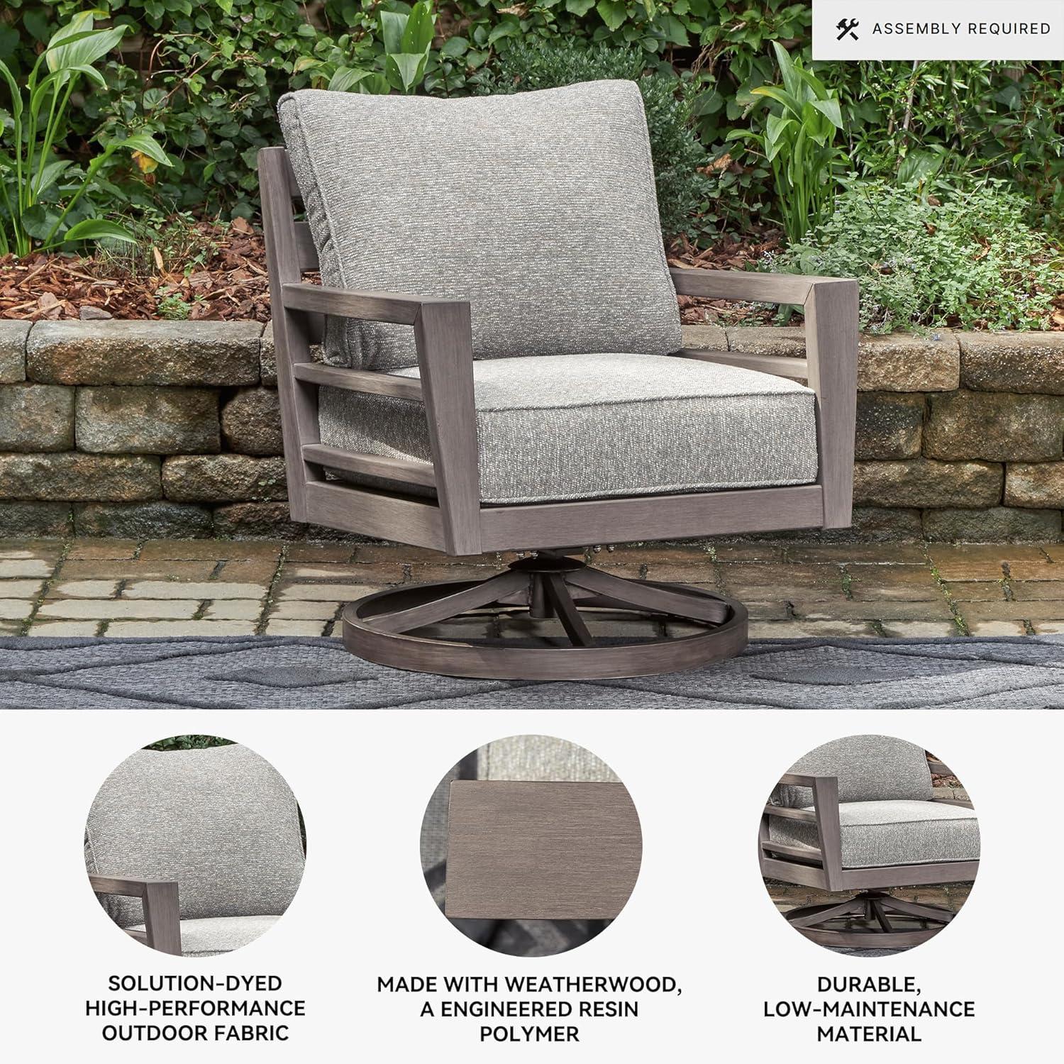 imageSignature Design by Ashley Hallow Creek Casual UV Resistant Resin Outdoor Coffee Table Light BrownDark Brown