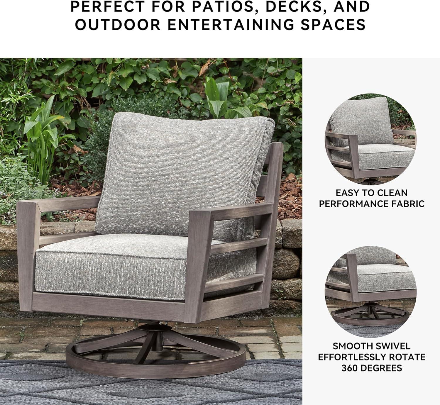 imageSignature Design by Ashley Hallow Creek Casual UV Resistant Resin Outdoor Coffee Table Light BrownDark Brown