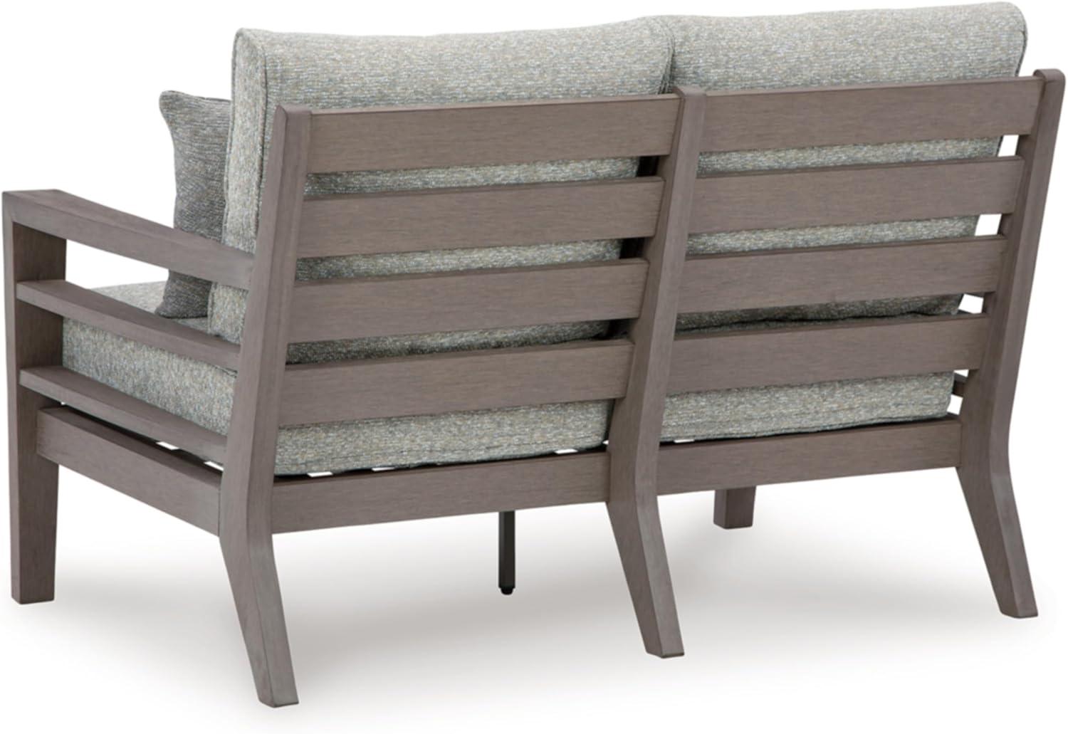 imageSignature Design by Ashley Hallow Creek Casual UV Resistant Resin Outdoor Coffee Table Light BrownDark Brown