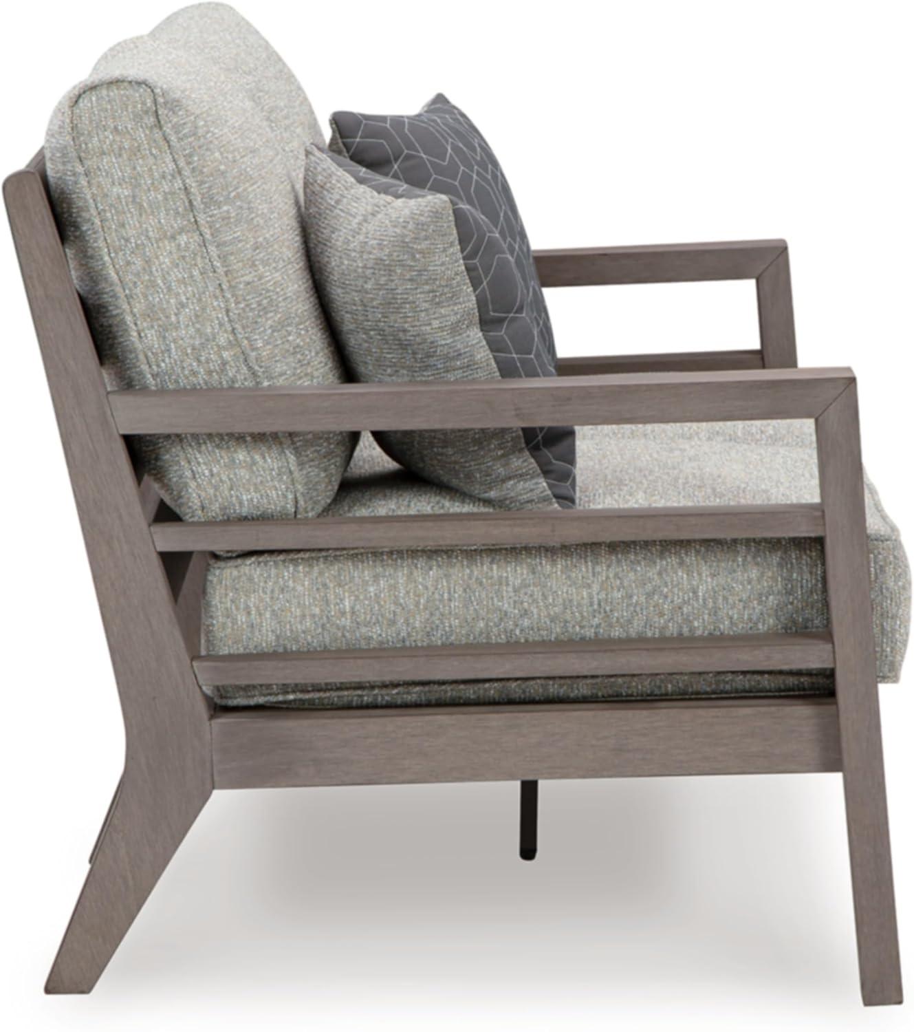 imageSignature Design by Ashley Hallow Creek Casual UV Resistant Resin Outdoor Coffee Table Light BrownDark Brown