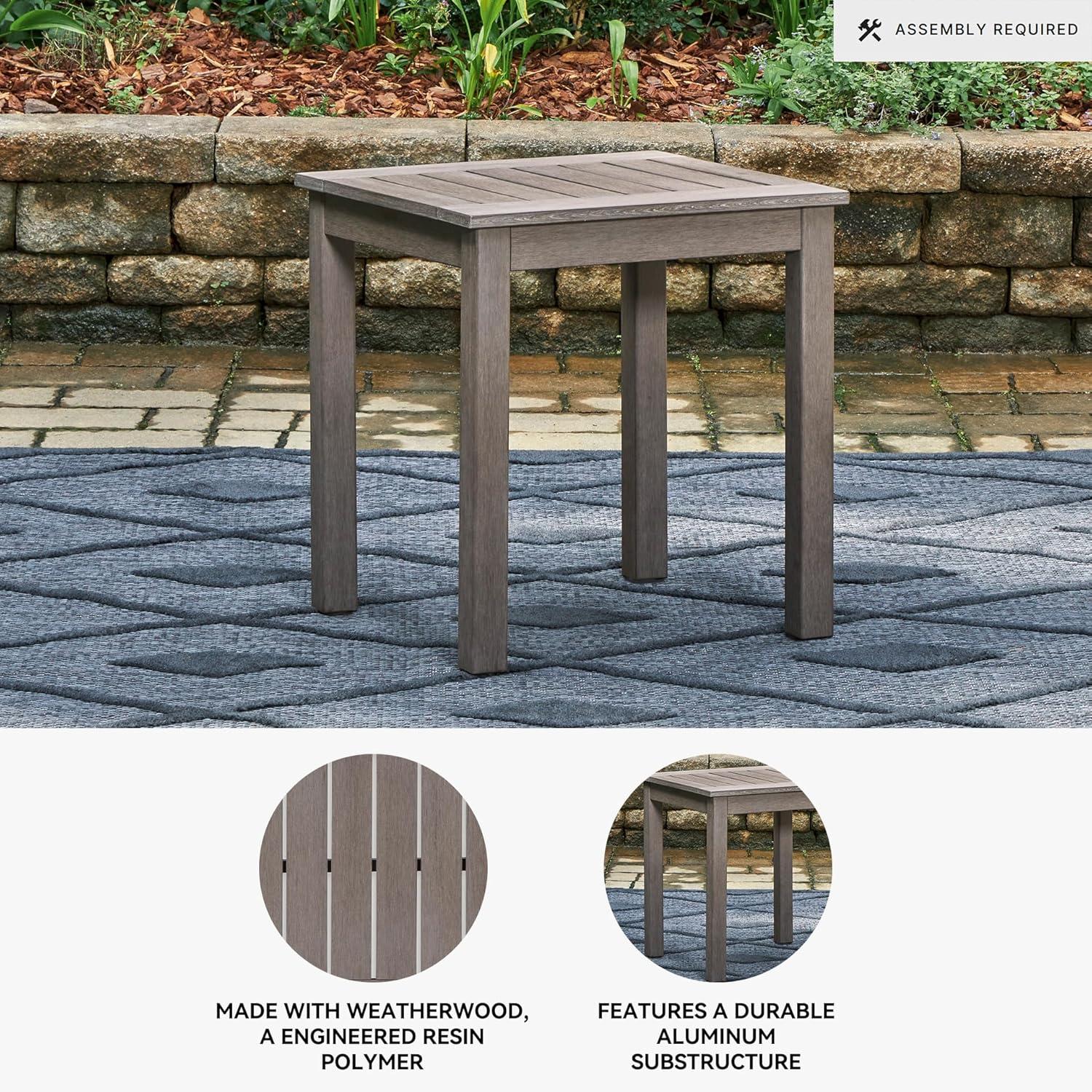 imageSignature Design by Ashley Hallow Creek Casual UV Resistant Resin Outdoor Coffee Table Light BrownDark Brown